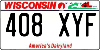 WI license plate 408XYF