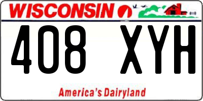 WI license plate 408XYH