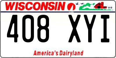 WI license plate 408XYI
