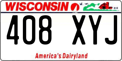 WI license plate 408XYJ