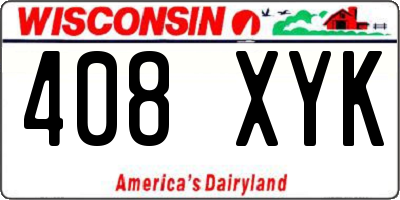 WI license plate 408XYK