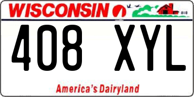 WI license plate 408XYL
