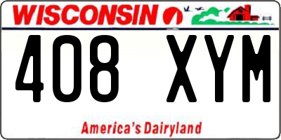 WI license plate 408XYM