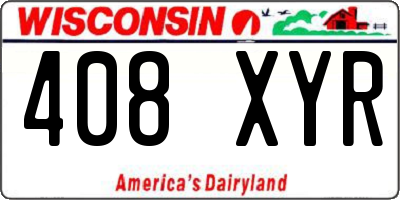 WI license plate 408XYR