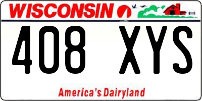 WI license plate 408XYS