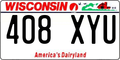 WI license plate 408XYU