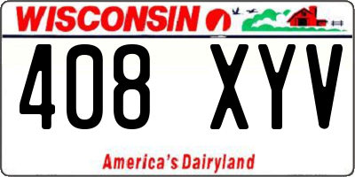 WI license plate 408XYV