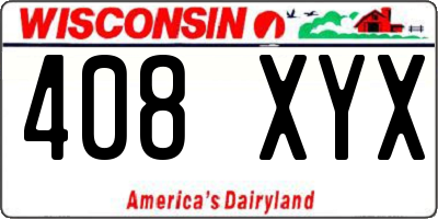 WI license plate 408XYX