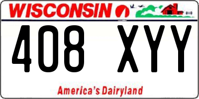 WI license plate 408XYY