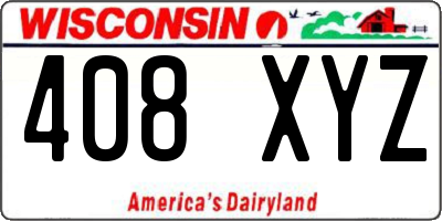 WI license plate 408XYZ