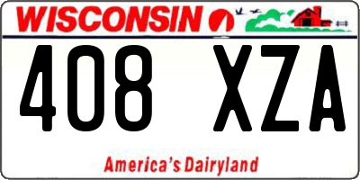 WI license plate 408XZA