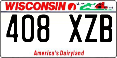WI license plate 408XZB