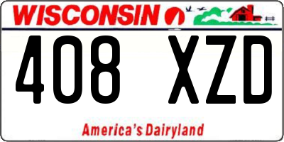 WI license plate 408XZD