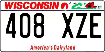 WI license plate 408XZE