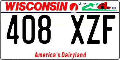 WI license plate 408XZF