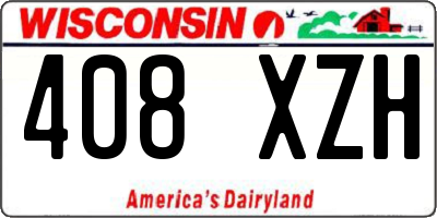 WI license plate 408XZH
