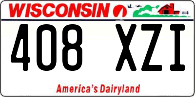 WI license plate 408XZI