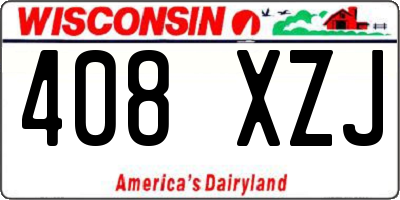 WI license plate 408XZJ