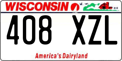 WI license plate 408XZL