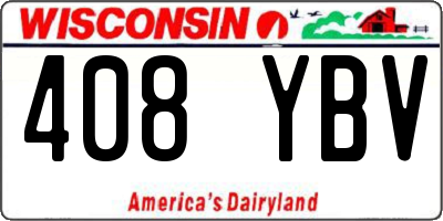 WI license plate 408YBV