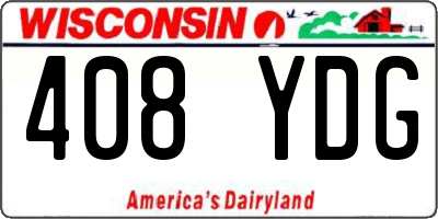 WI license plate 408YDG