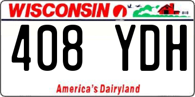 WI license plate 408YDH