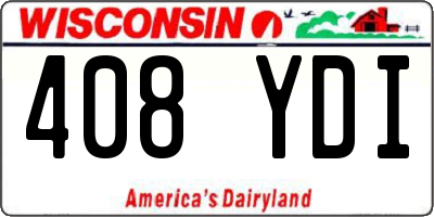 WI license plate 408YDI