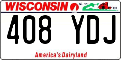 WI license plate 408YDJ