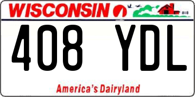 WI license plate 408YDL