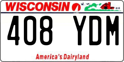 WI license plate 408YDM