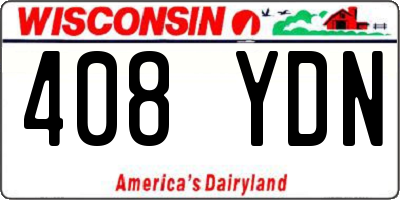 WI license plate 408YDN