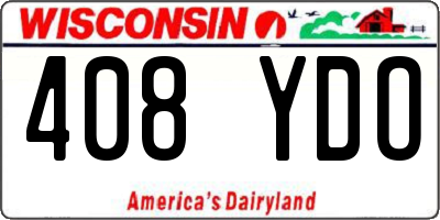 WI license plate 408YDO