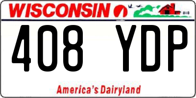 WI license plate 408YDP