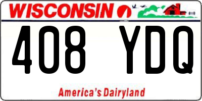 WI license plate 408YDQ