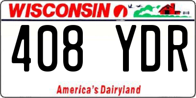 WI license plate 408YDR