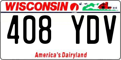 WI license plate 408YDV