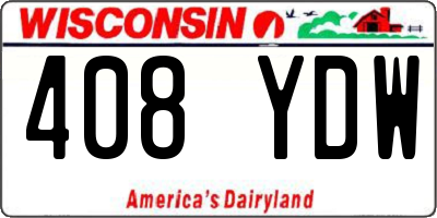 WI license plate 408YDW