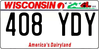 WI license plate 408YDY