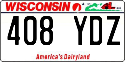 WI license plate 408YDZ