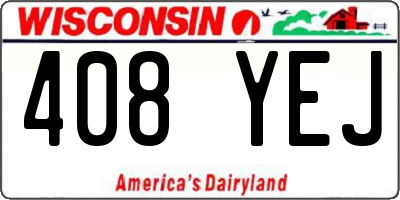 WI license plate 408YEJ