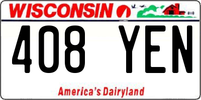 WI license plate 408YEN