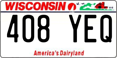 WI license plate 408YEQ