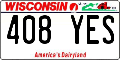 WI license plate 408YES