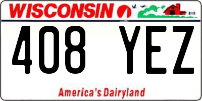 WI license plate 408YEZ