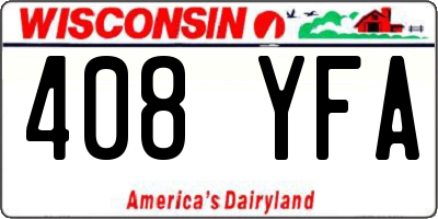 WI license plate 408YFA