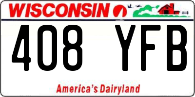 WI license plate 408YFB