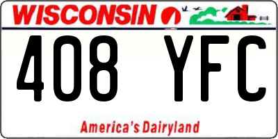 WI license plate 408YFC