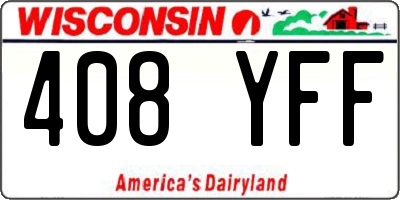 WI license plate 408YFF
