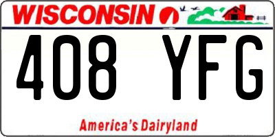 WI license plate 408YFG