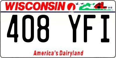 WI license plate 408YFI
